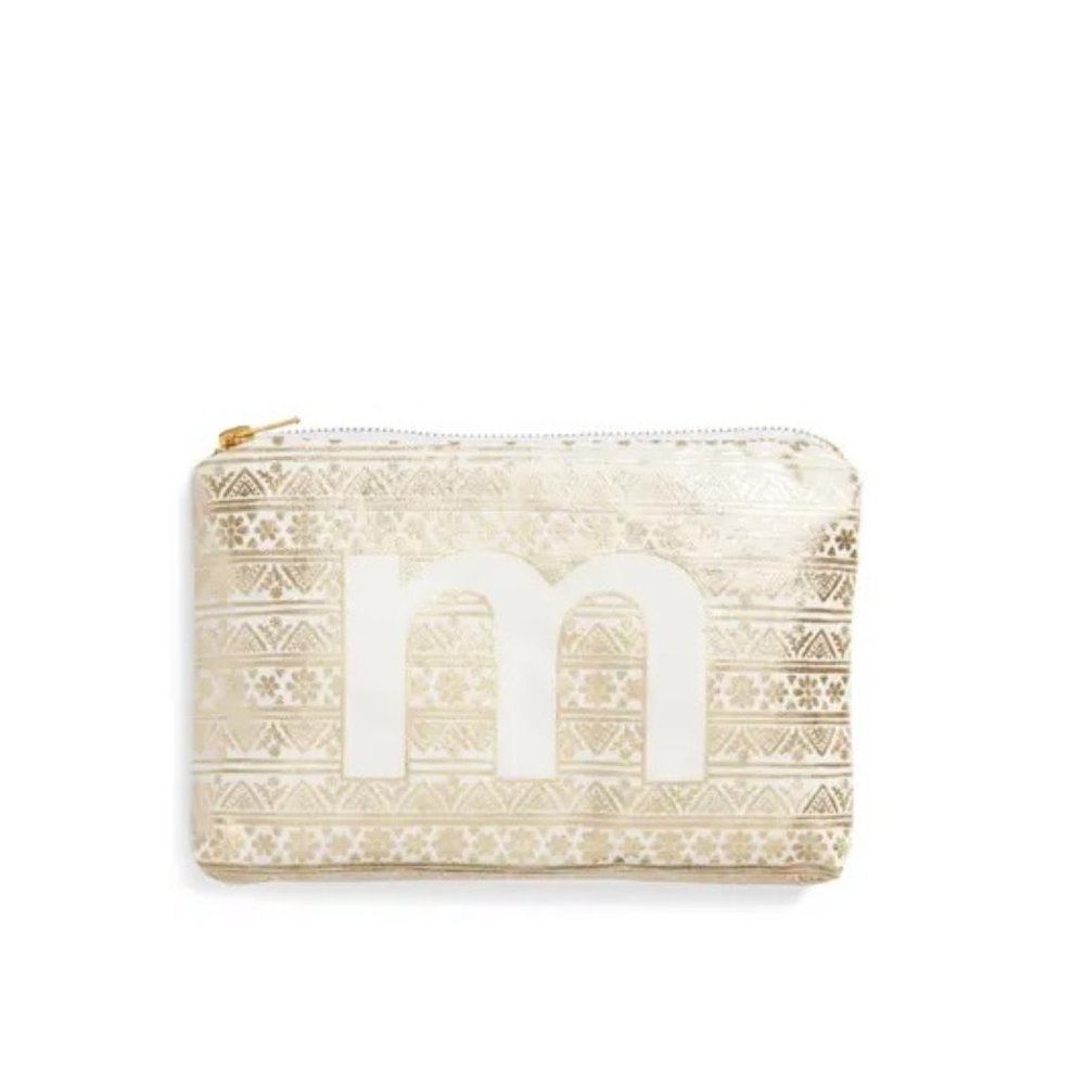 Levtex Monogram Zip Pouch - Metallic
